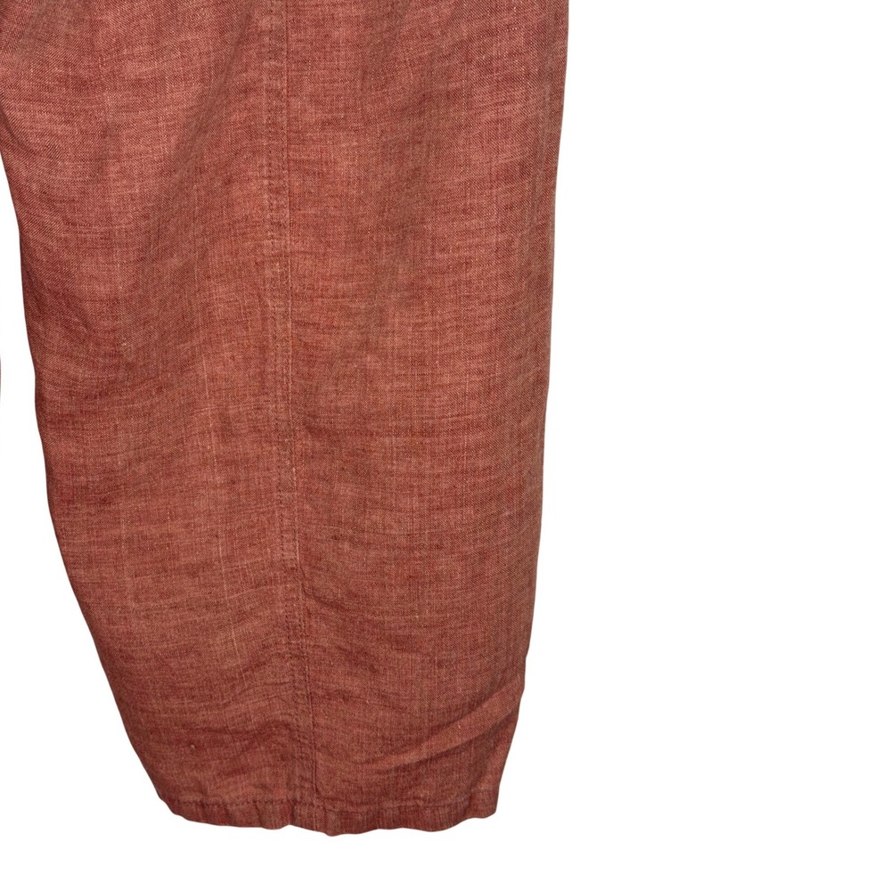 Eileen Fisher Puckered Organic Linen Stripe Lantern Pants Size SP Lagenlook - Picture 13 of 15